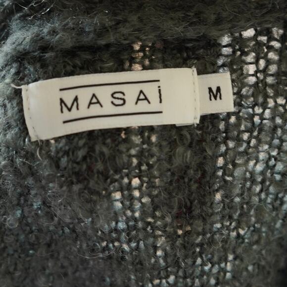 Masai Long Sleeve V Neck Pullover Sweater Gray Womens Size Medium - Picture 4 of 6